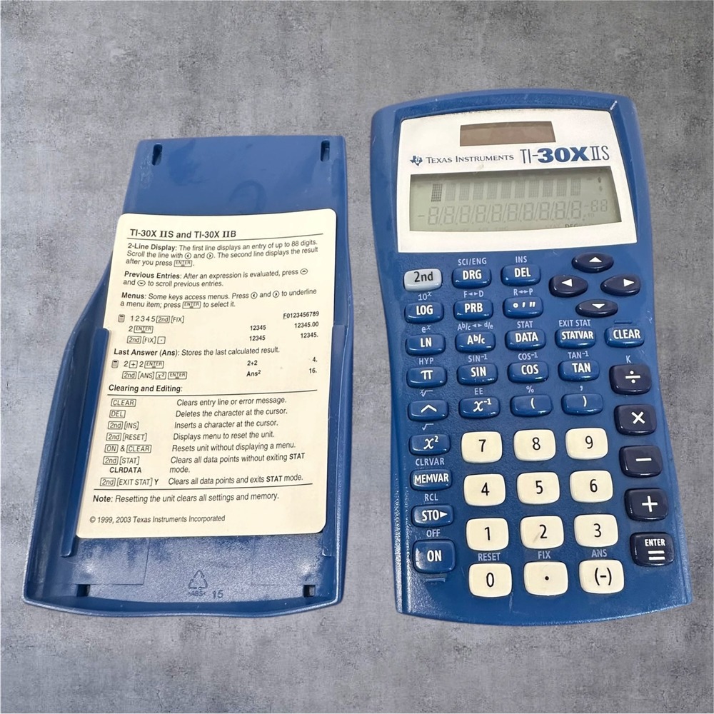 Texas Instruments TI-30XIIS Scientific Calculator Blue 2-Line Display